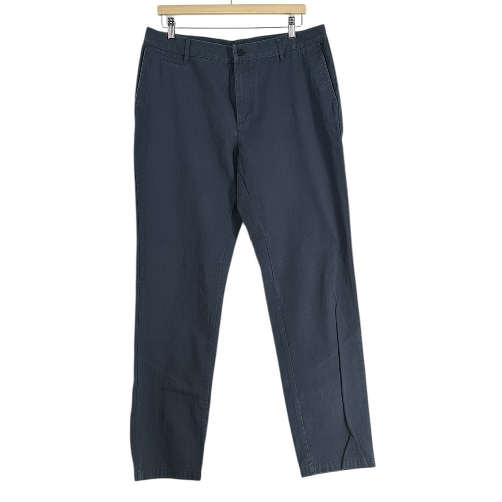 Oak + Fort chino pants navy blue trousers business casual golf sz lg 34